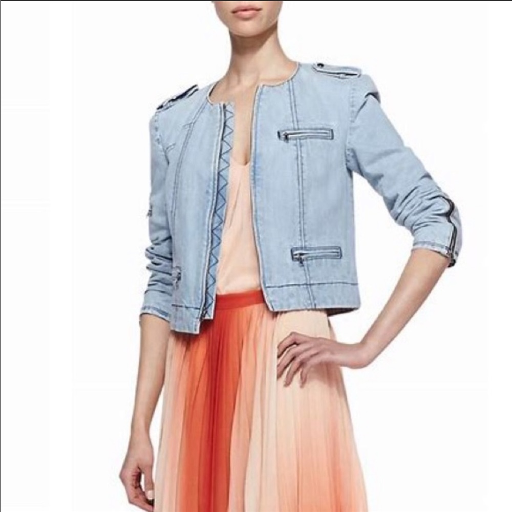 Alice + Olivia light wash denim jacket LIKE NEW